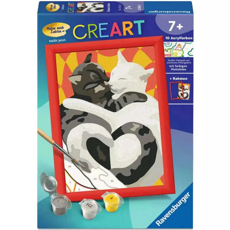 Ravensburger tapybos rinkinys CreArt – Kačių meilė (kūrybinis tapybos rinkinys)