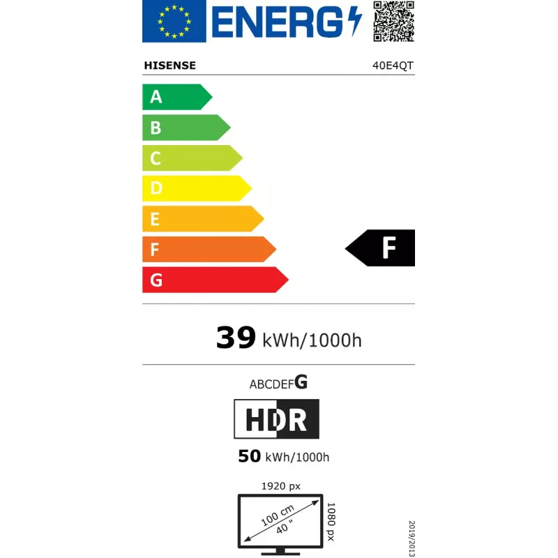 Hisense 40E4QT 101,6 cm (40 colių) Full HD Smart TV Wi-Fi juodas