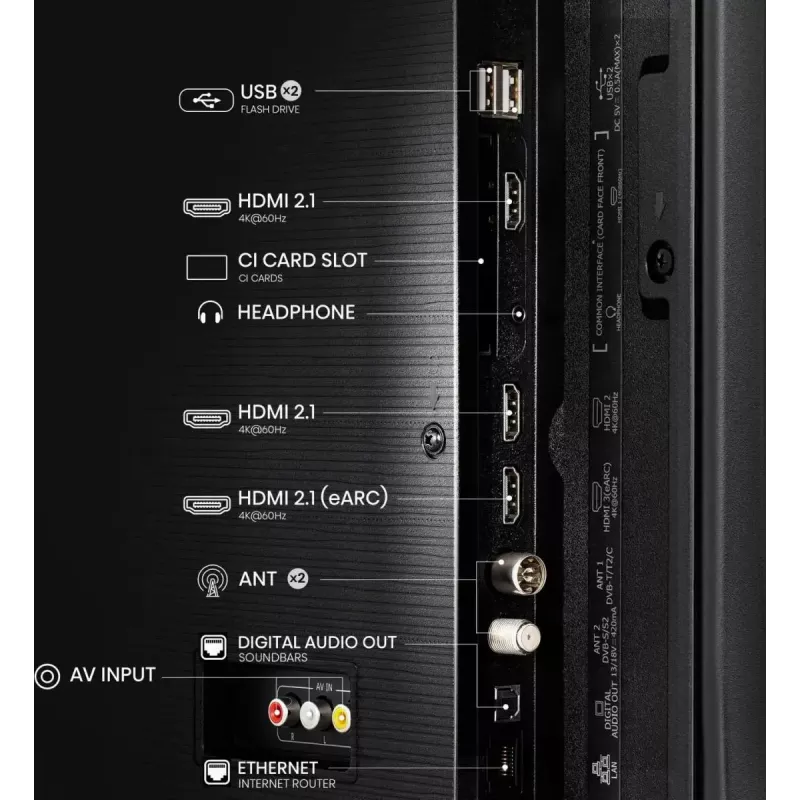 Hisense 55E77Q 139,7 cm (55 colių) 4K Ultra HD išmanusis televizorius Wi-Fi juodas