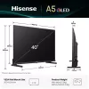 Hisense 40A5Q 101,6 cm (40 colių) Full HD išmanusis televizorius Wi-Fi juodas