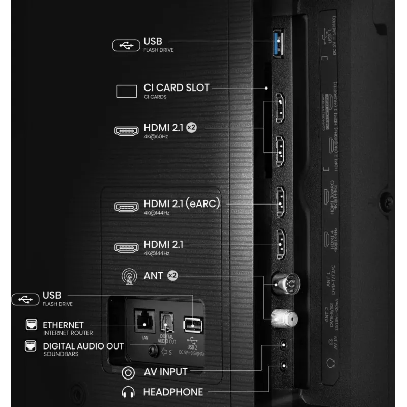 Hisense 85E77Q PRO 2.16 m (85 coliai) 4K Ultra HD išmanusis televizorius Wi-Fi juodas