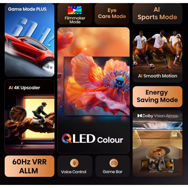 Hisense 75E77Q 190,5 cm (75 col.) 4K Ultra HD išmanusis televizorius Wi-Fi juodos spalvos