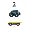 Ravensburger BRIO modelinis geležinkelio automobilių transporteris — 2 dalių, juoda/mėlyna/geltona