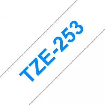 Etikečių juostelė Brother TZe253 24 mm mėlyna ant balto