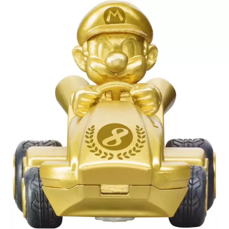 Radijo bangomis valdomas CARRERA Mario Kart Mini RC — Mario Gold auksinis, 2,4 GHz, popierinė dėžutė