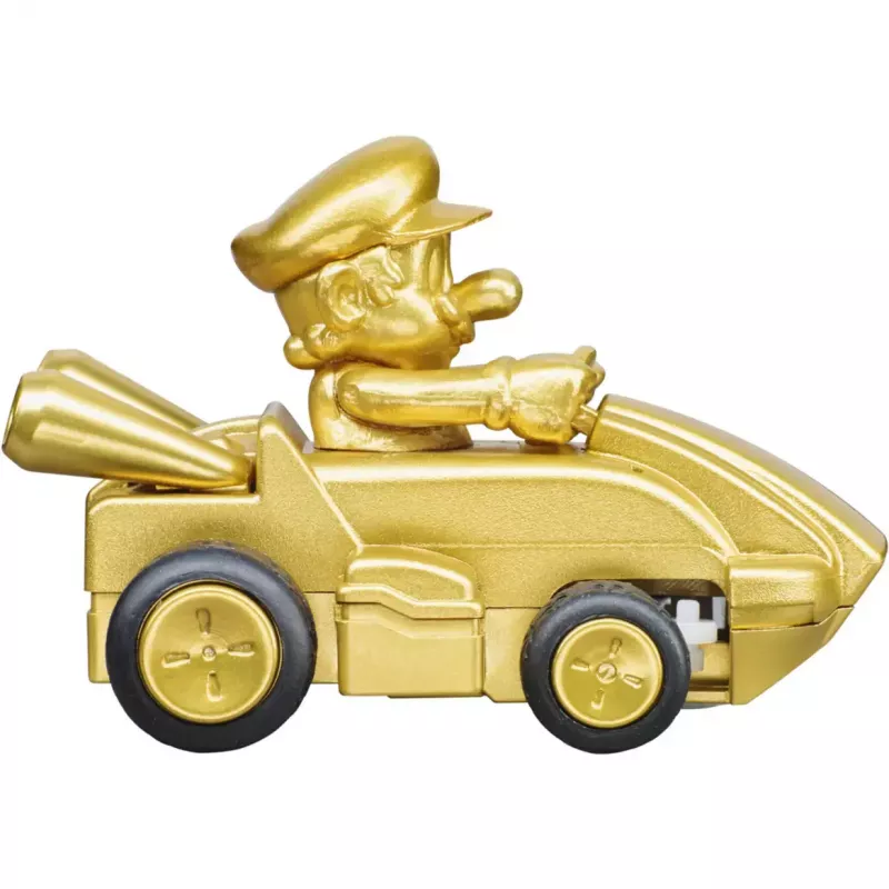 Radijo bangomis valdomas CARRERA Mario Kart Mini RC — Mario Gold auksinis, 2,4 GHz, popierinė dėžutė