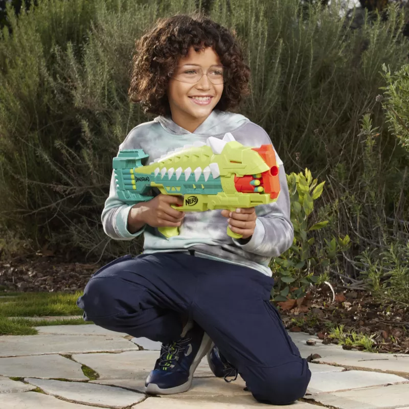 Nerf DinoSquad Armorstrike, žaislinis šautuvas, 8 m., 99 m., Dinozauras, 1 kg