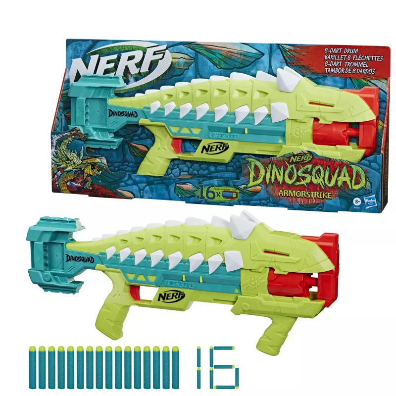 Nerf DinoSquad Armorstrike, žaislinis šautuvas, 8 m., 99 m., Dinozauras, 1 kg