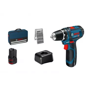 Akumuliatorinis suktuvas Bosch GSR 12V-15 Professional, 1300 RPM, juoda, mėlyna
