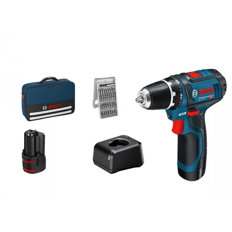 Akumuliatorinis suktuvas Bosch GSR 12V-15 Professional, 1300 RPM, juoda, mėlyna
