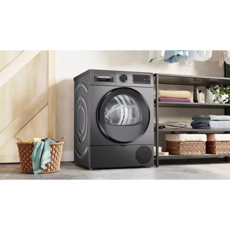 Bosch Serie 6 WQG243DR10 skalbinių džiovyklė Laisvai pastatoma Įkraunama iš priekio 9 kg Pilka