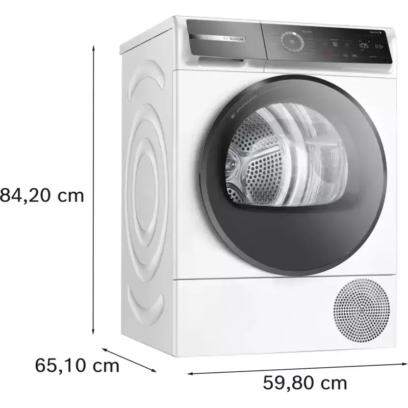 Bosch Serie 8 WQB246D41 skalbinių džiovyklė Laisvai pastatoma Įkraunama iš priekio 9 kg Balta