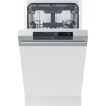 Pusiau integruojama indaplovė Gorenje GI 561 D 10 S EB — 11 komplektų, plona 45 cm, 45 dB, 9 L/ciklas