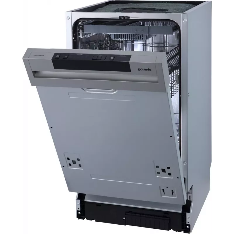 Pusiau integruojama indaplovė Gorenje GI 561 D 10 S EB — 11 komplektų, plona 45 cm, 45 dB, 9 L/ciklas
