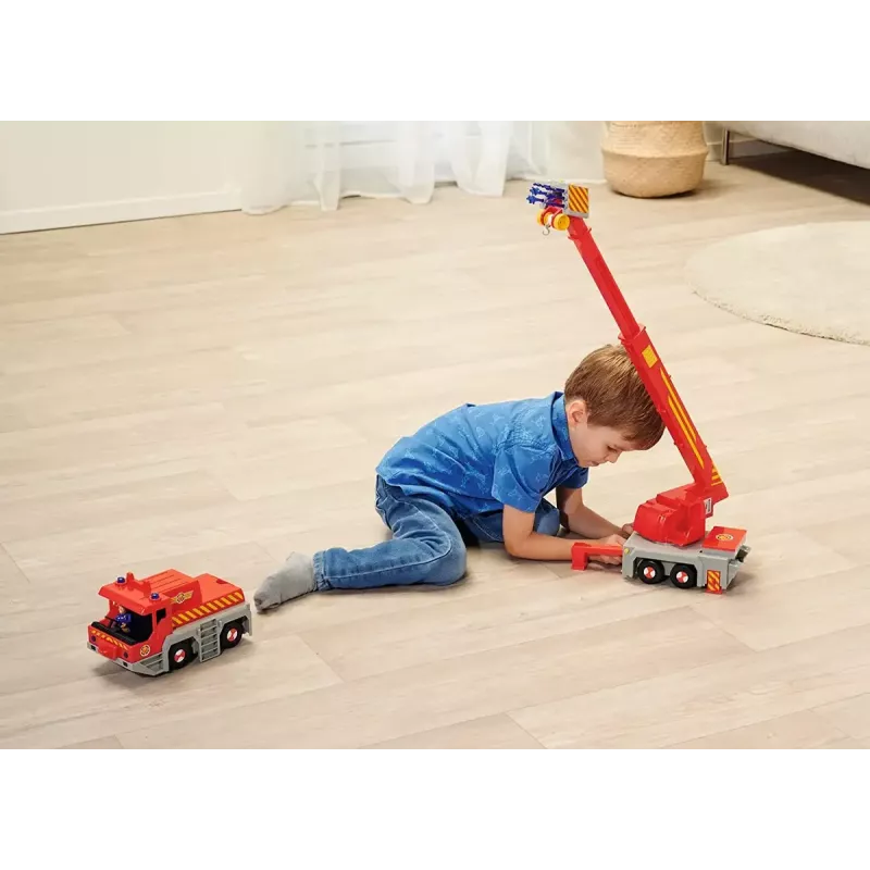 Žaislinis gelbėjimo krano automobilis Simba‑Dickie Fireman Sam 2-in-1 (raudona/geltona)