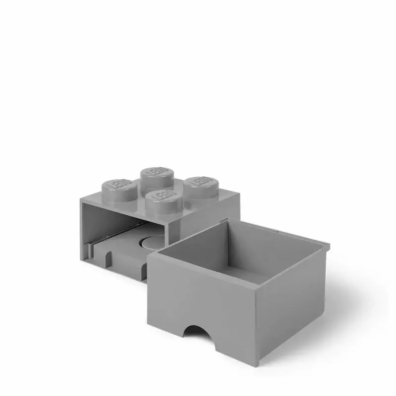Stalčių blokas room copenhagen LEGO Brick Drawer 4, pilkas, modulinis laikymo stalčius
