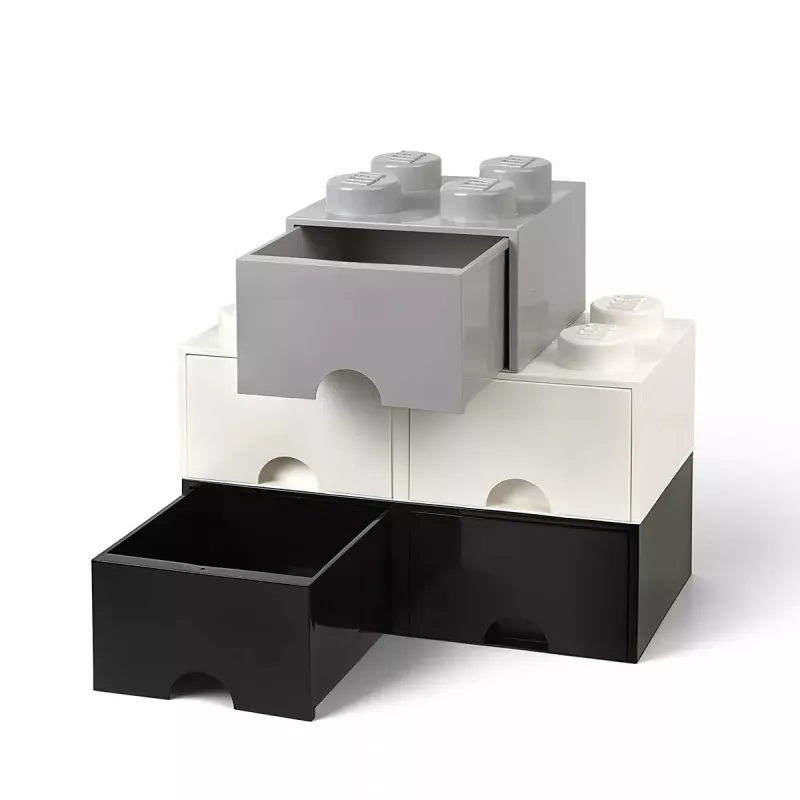 Stalčių blokas room copenhagen LEGO Brick Drawer 4, pilkas, modulinis laikymo stalčius