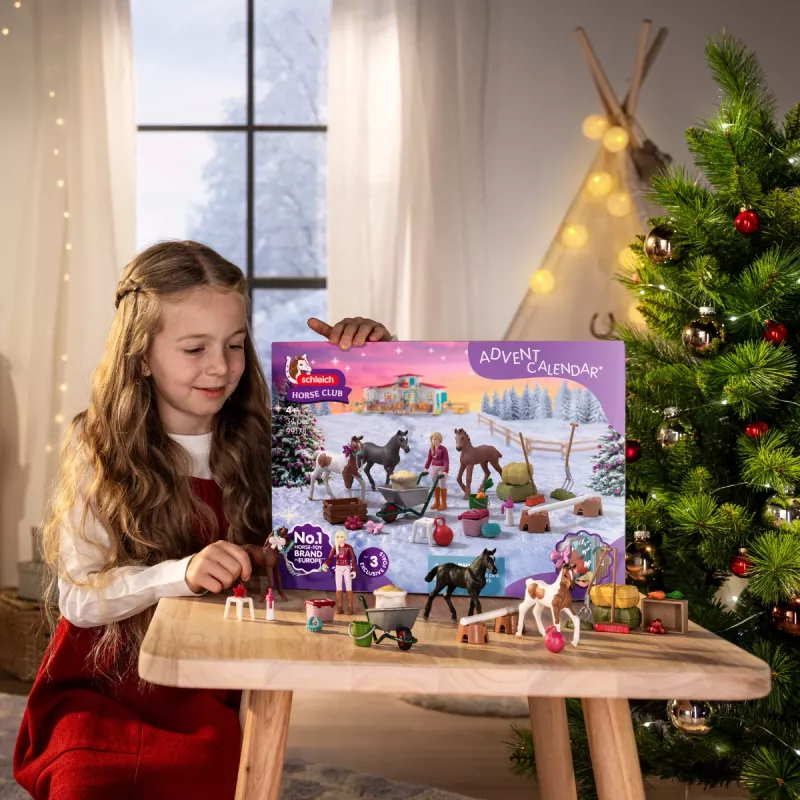 schleich Adventinis kalendorius HORSE CLUB 2025 - Kalėdų stebuklas kumeliukas piestu