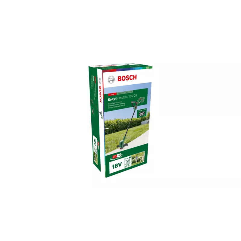 Bosch EasyGrassCut 18V-26 26 cm Baterija Juoda, Žalia