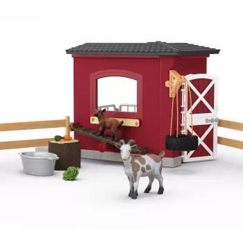 schleich FARM WORLD Ožkų tvartas, Ūkis, Ūkis, Ūkio gyvūnai / ūkio žaislai, 3 m., Įvairiaspalvis