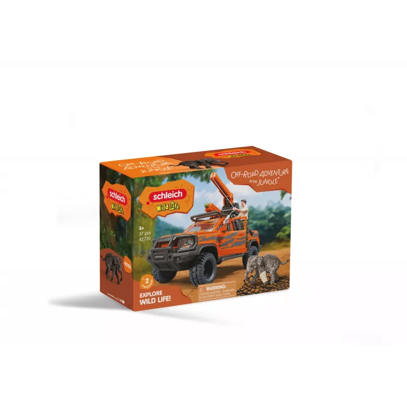 Žaidimų rinkinys Schleich Off-Road Adventure in the Jungle — džiunglių tema, plastikinės figūrėlės, 3–8 m.