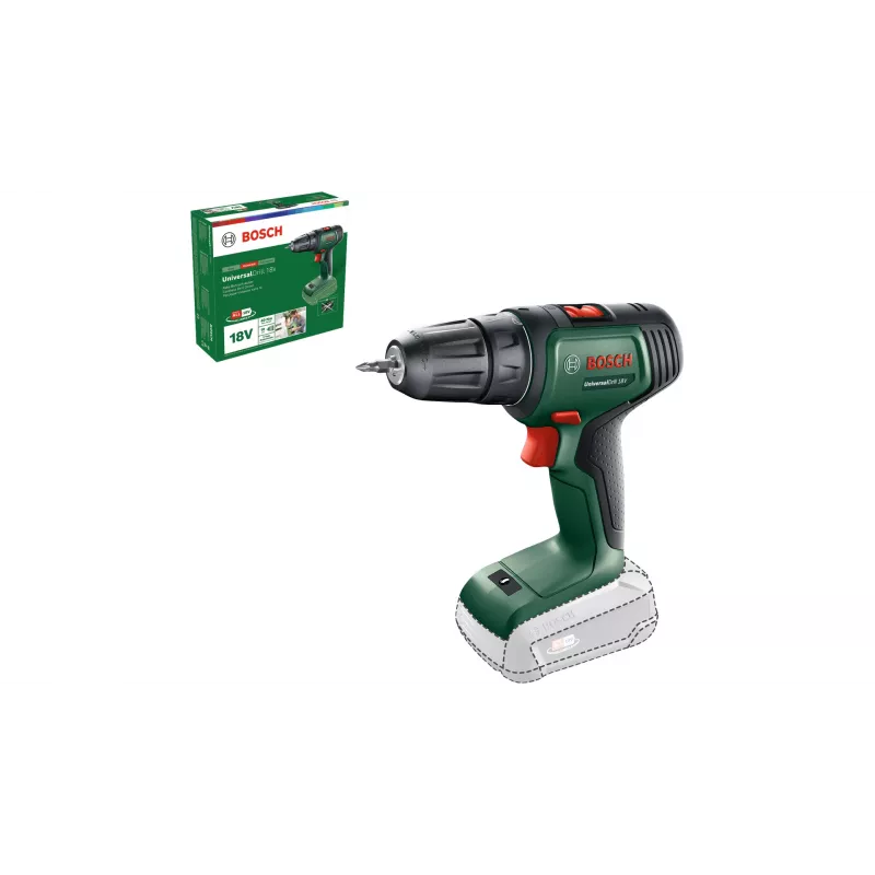 Bosch Universal Drill 18V, beraktis, 1450 aps./min., 1,2 kg, juoda, žalia