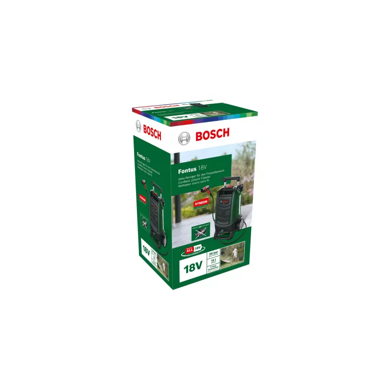 Bosch Fontus 18V slėgio plovimo įrenginys statmenas baterinis juodas, žalias