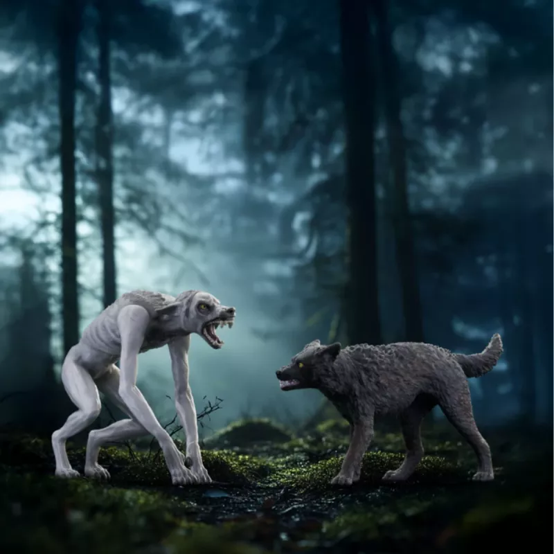 Schleich Wizarding World žaidimų rinkinys Haris Poteris Vilkolakis prieš Animagą figūrėlės, kolekcinės figūrėlės