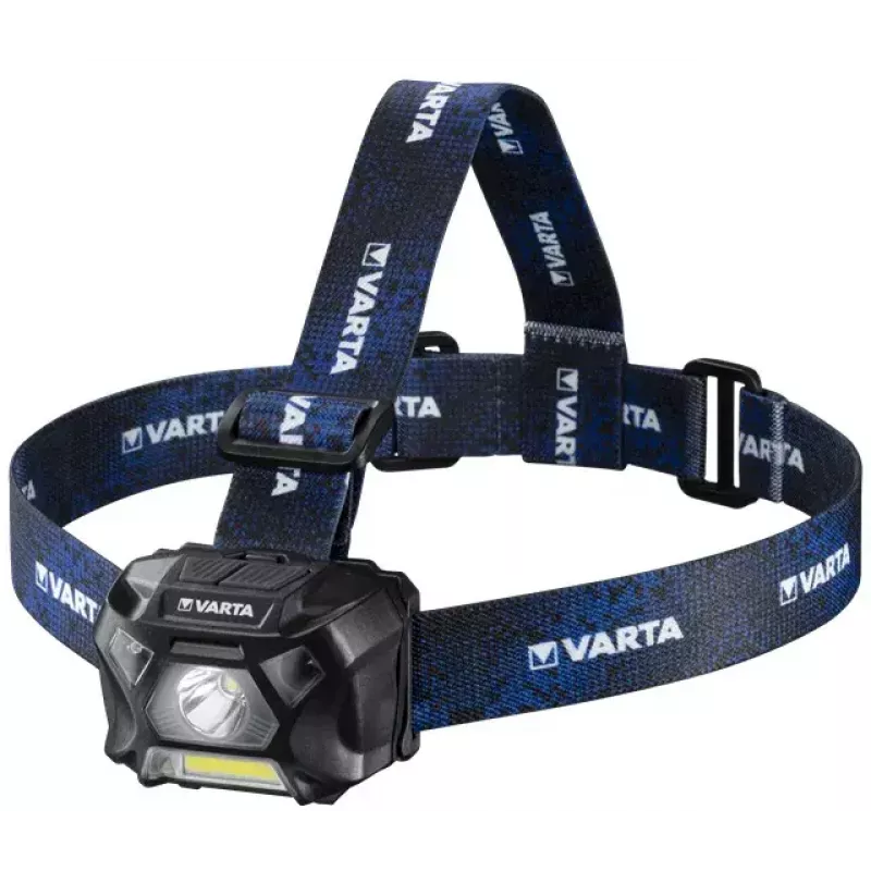 Ant galvos nešiojamas žibintuvėlis Varta WORK FLEX MOTION SENSOR H20 juodas mėlynas LED 150 lm 20 val.