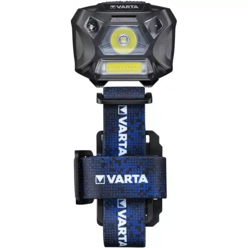 Ant galvos nešiojamas žibintuvėlis Varta WORK FLEX MOTION SENSOR H20 juodas mėlynas LED 150 lm 20 val.