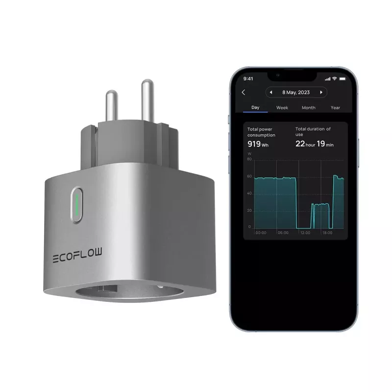 Smart Plug EcoFlow EFA-SMARTPLUG-EU Sidabrinis Vidinis Belaidis Bluetooth Wi-Fi