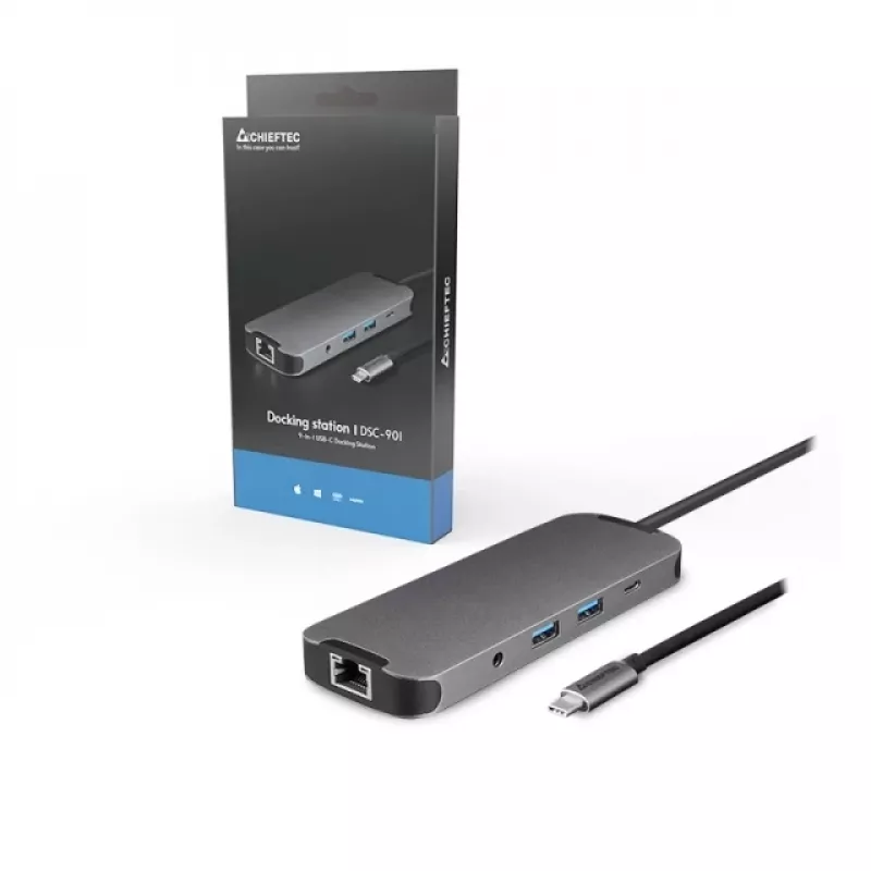 Doko stotelė Chieftec DSC-901 USB Type-C pilka 134mm 49mm 15mm 89.3g