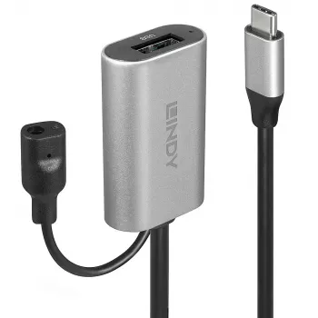 Lindy 5m USB 3.2 Gen 1 C/A aktyvusis ilginimo laidas, 5 m, USB C, USB A, USB 3.2 Gen 1 (3.1 Gen 1), sidabrinis