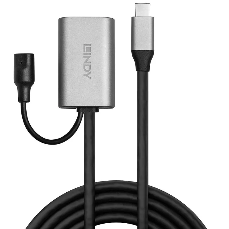 Lindy 5m USB 3.2 Gen 1 C/A aktyvusis ilginimo laidas, 5 m, USB C, USB A, USB 3.2 Gen 1 (3.1 Gen 1), sidabrinis