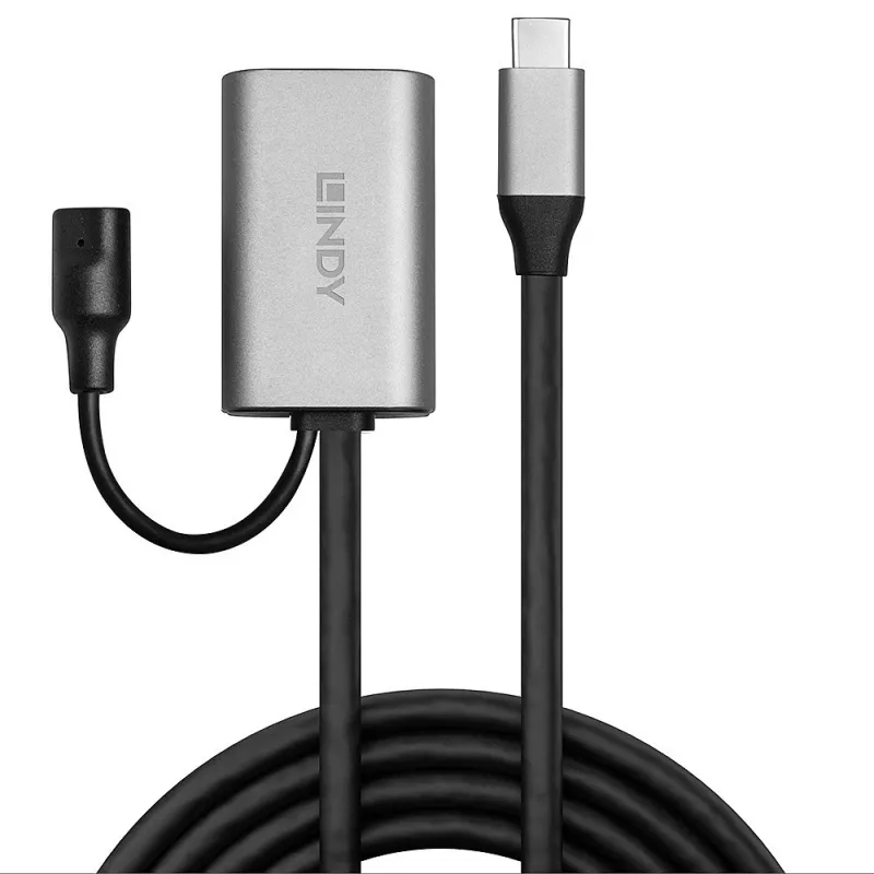 Lindy 5m USB 3.2 Gen 1 C/C aktyvus plėtinys, 5 m, USB C, USB C, USB 3.2 Gen 1 (3.1 Gen 1), 5 Gbit/s, juoda