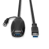 Lindy 10m USB 3.0 aktyvus ilginamasis laidas, 10 m, USB A, USB A, USB 3.2 Gen 1 (3.1 Gen 1), 5 Gbit/s, juodas