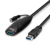 Lindy 10m USB 3.0 aktyvus ilginamasis laidas, 10 m, USB A, USB A, USB 3.2 Gen 1 (3.1 Gen 1), 5 Gbit/s, juodas