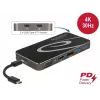 DeLOCK USB-C 3.2 dokinė stotelė 4K HDMI DP 1080p VGA USB šakotuvas PD 3.0