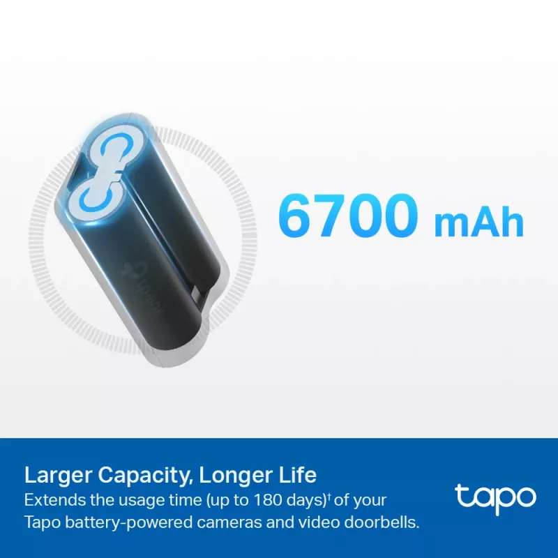 TP-Link Tapo baterijų paketas, baterija, universali, TP-Link, juoda, Tapo C420, Tapo C400, Tapo D230, ličio