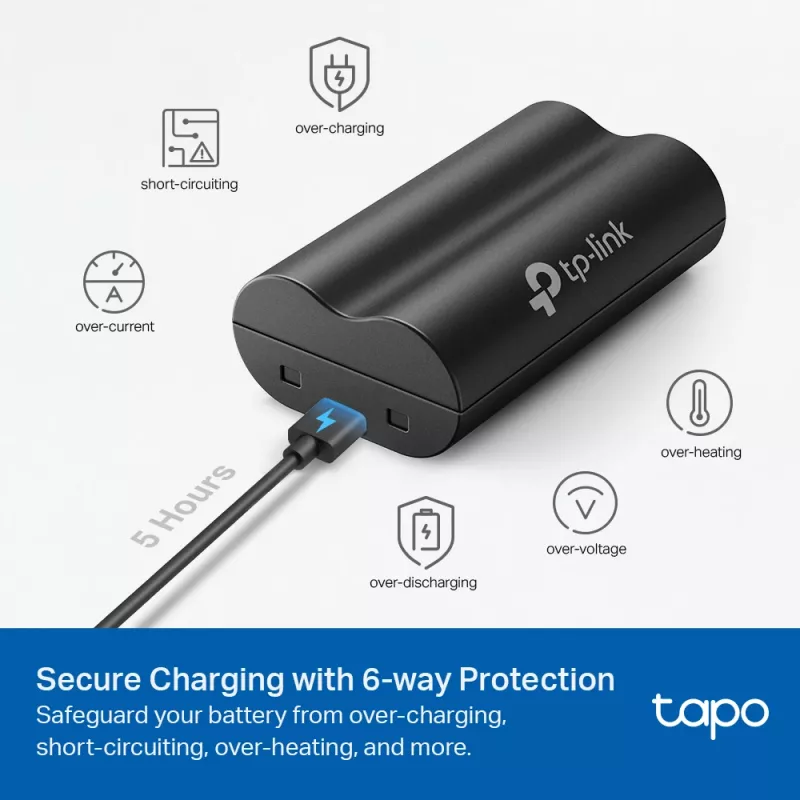 TP-Link Tapo baterijų paketas, baterija, universali, TP-Link, juoda, Tapo C420, Tapo C400, Tapo D230, ličio
