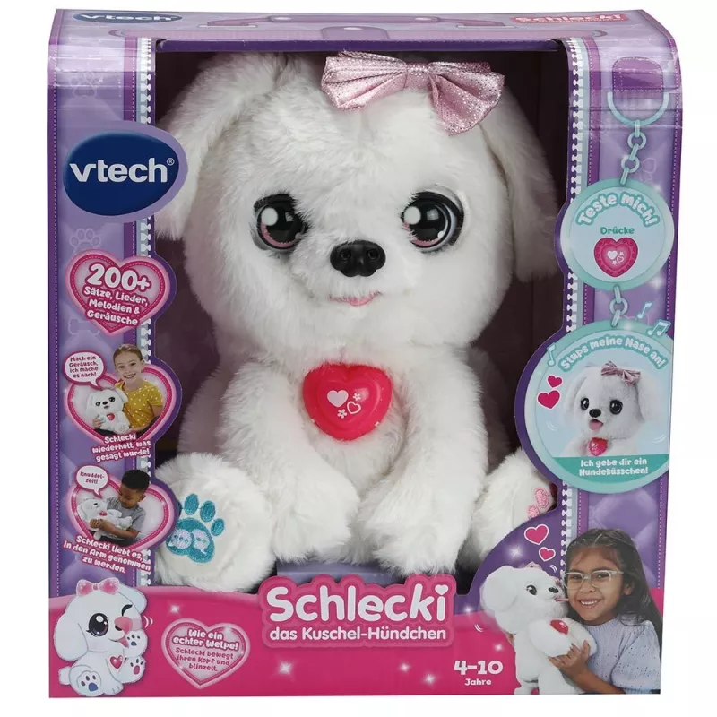 Minkštas žaislas VTech Schlecki the cuddly puppy — interaktyvus pliušinis šuniukas iš VTech