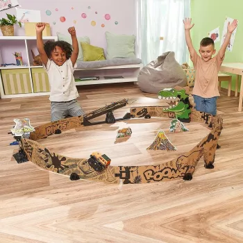 Žaislinio lenktynių trasos rinkinys VTech Car-Board Racers Dino Adventure Set, trasa
