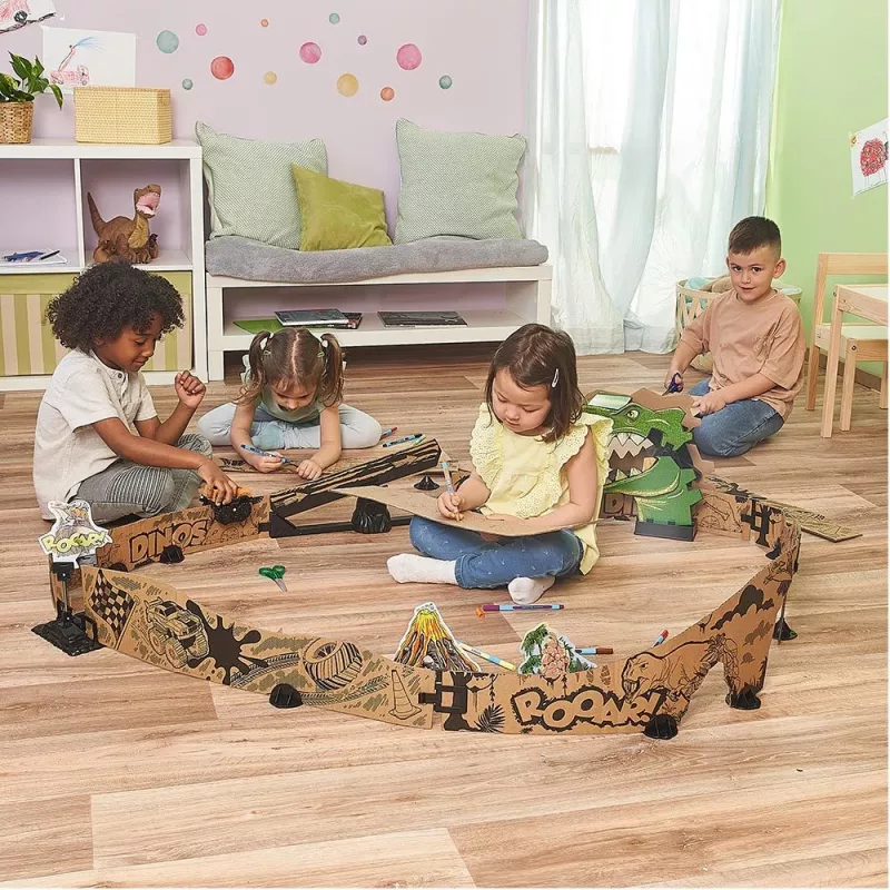 Žaislinio lenktynių trasos rinkinys VTech Car-Board Racers Dino Adventure Set, trasa