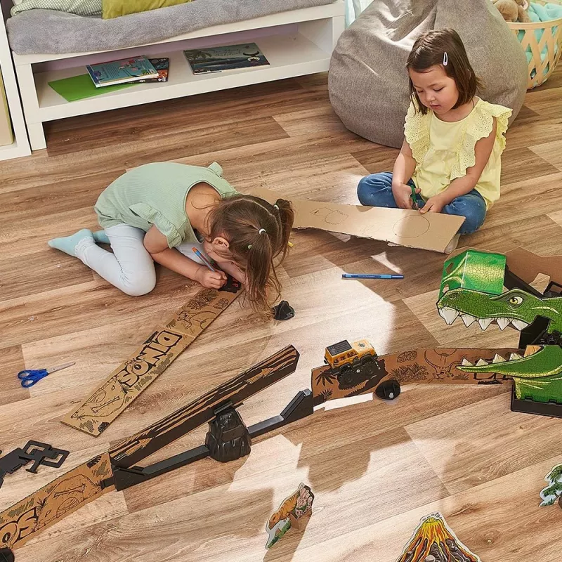 Žaislinio lenktynių trasos rinkinys VTech Car-Board Racers Dino Adventure Set, trasa