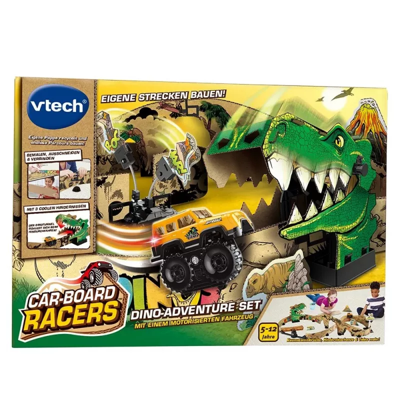 Žaislinio lenktynių trasos rinkinys VTech Car-Board Racers Dino Adventure Set, trasa