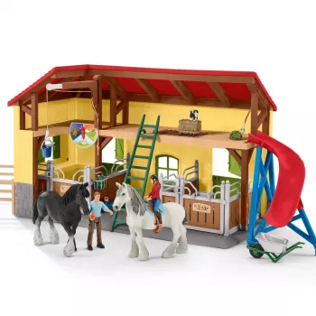 schleich FARM WORLD arklidės, Ūkis, Ūkio gyvūnai / ūkio žaislai, 3 m., Įvairiaspalvė, Plastikas