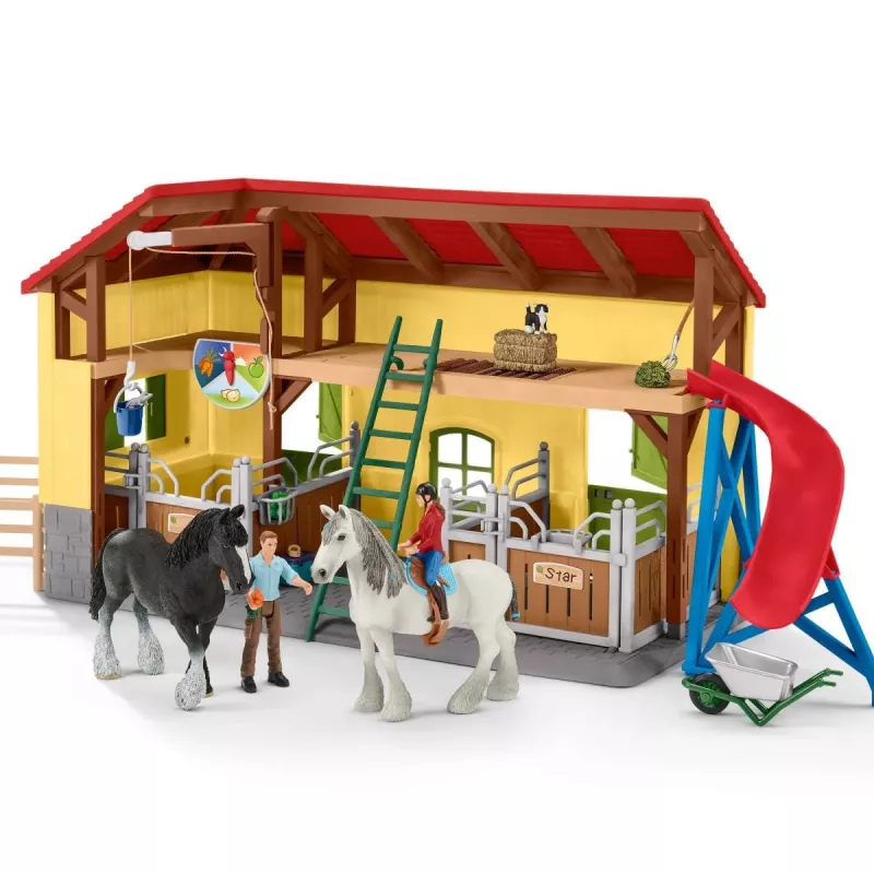 schleich FARM WORLD arklidės, Ūkis, Ūkio gyvūnai / ūkio žaislai, 3 m., Įvairiaspalvė, Plastikas