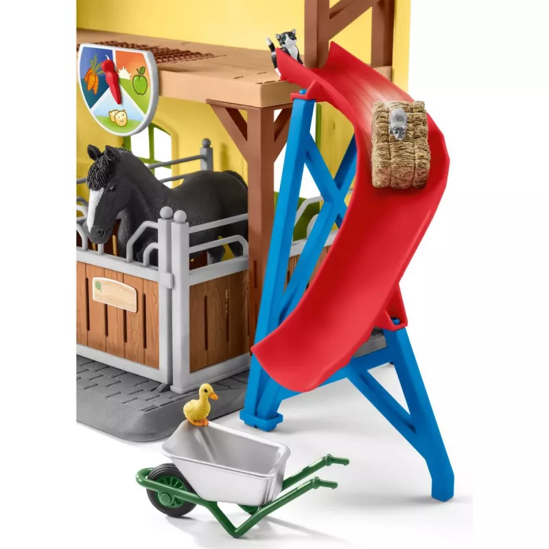 schleich FARM WORLD arklidės, Ūkis, Ūkio gyvūnai / ūkio žaislai, 3 m., Įvairiaspalvė, Plastikas