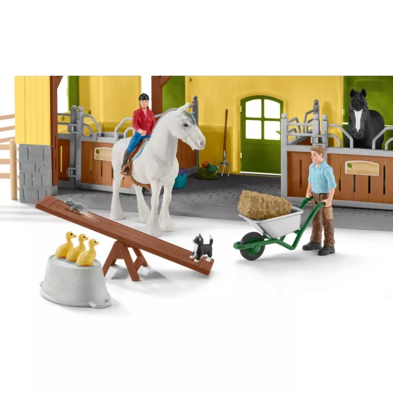 schleich FARM WORLD arklidės, Ūkis, Ūkio gyvūnai / ūkio žaislai, 3 m., Įvairiaspalvė, Plastikas