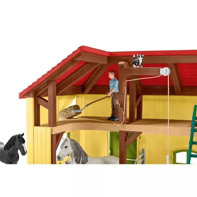 schleich FARM WORLD arklidės, Ūkis, Ūkio gyvūnai / ūkio žaislai, 3 m., Įvairiaspalvė, Plastikas